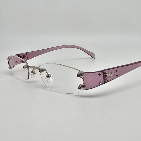 Valentino 5316/B 001P Wisteria Crystal Purple Rimless Eyeglasses Frame Italy